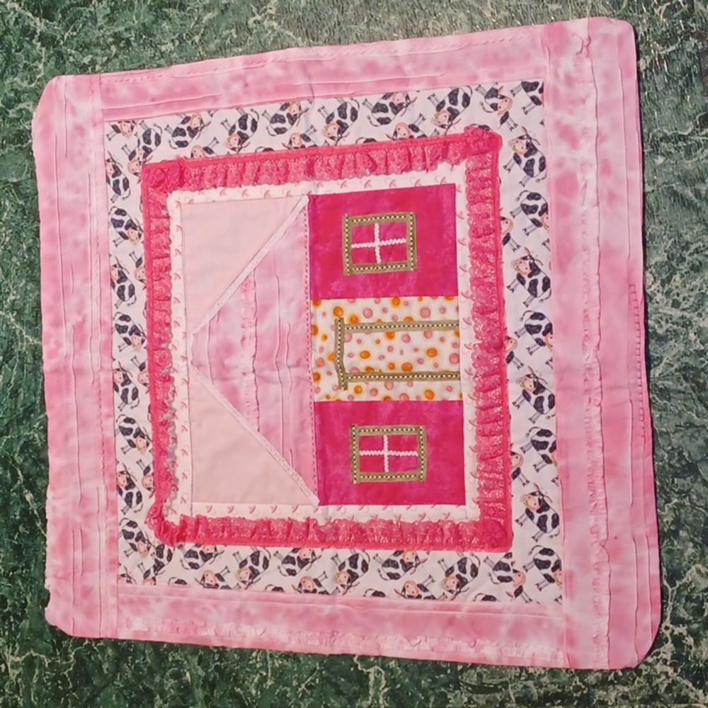 Handcrafted baby blanket carrier cover or wall decor